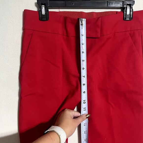 Frnch Paris Red Tapered High-Waist Slim Ankle Trousers Pants - Size L - Picture 6 of 8